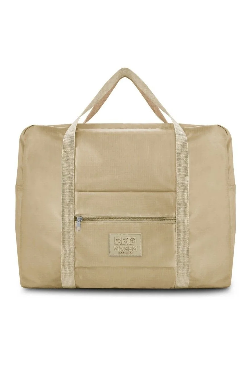 Bolsa de Viagem Dobrável Bege Quadrada