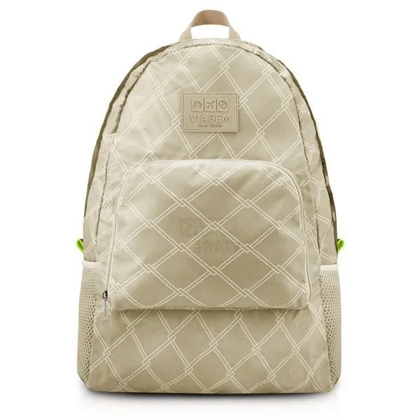 Mochila Dobrável Bege Listras