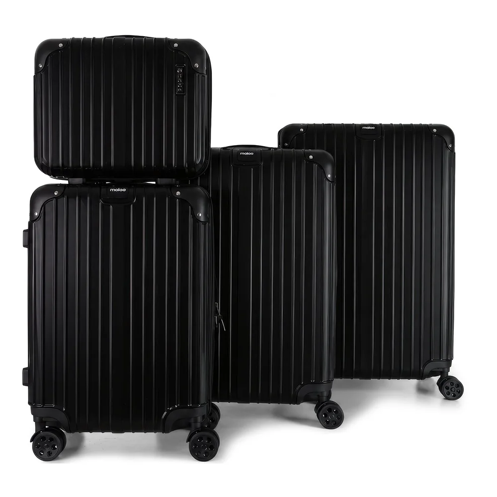 Kit De Viagem Com 4 Peças Abs Policarbonato Com Expansor Brasil Maloa Preto