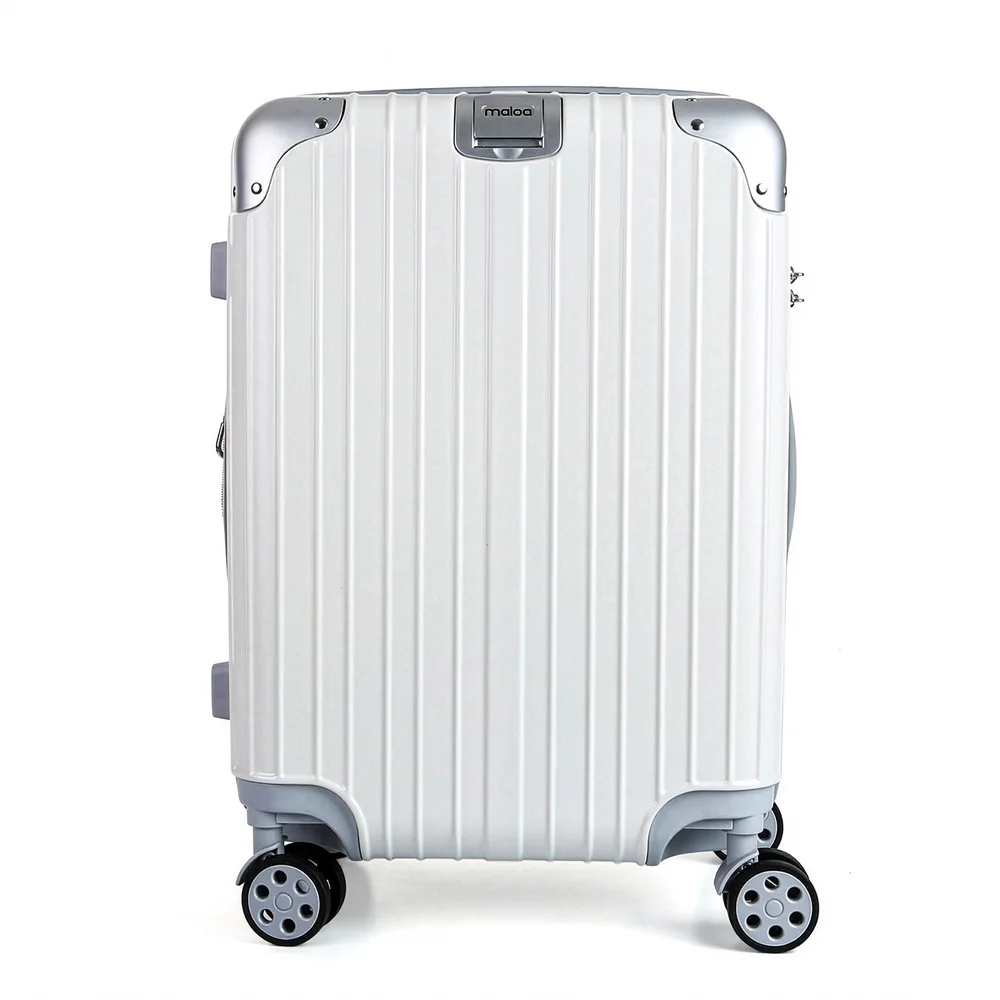Mala De Viagem Pequena De Bordo 10kg Abs Policarbonato Com Expansor Brasil Maloa Branco