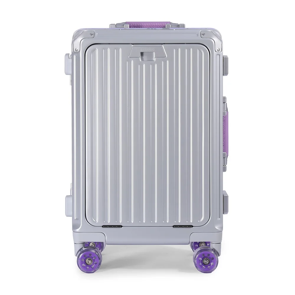Mala de Viagem Pequena de Bordo 10kg em Policarbonato Brooklyn Maloa Prata com Lavanda