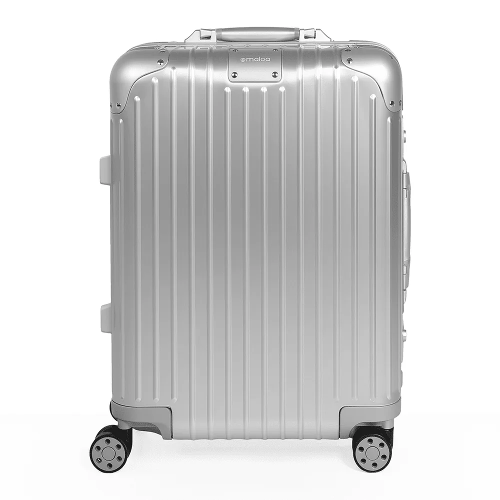 Mala De Viagem Pequena De Bordo 10 Kg Em Aluminio Dubai Maloa Prata