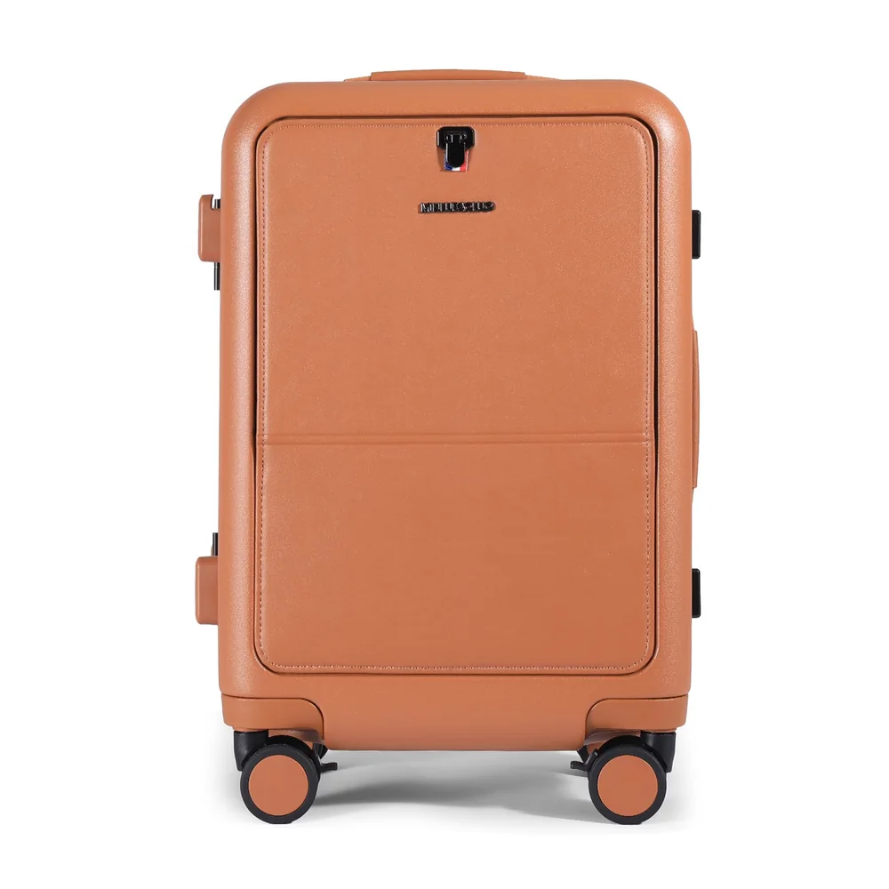 Mala De Viagem Pequena De Bordo 10 Kg Policarbonato França Maloa Marrom