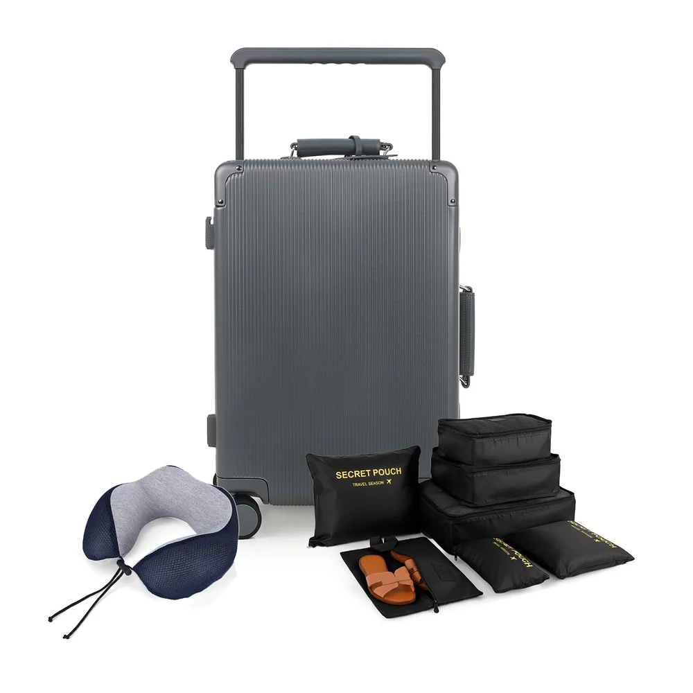 Kit Mala de Viagem Tóquio 10kg Chumbo com Almofada de Pescoço e Kit Organizador 7 Peças