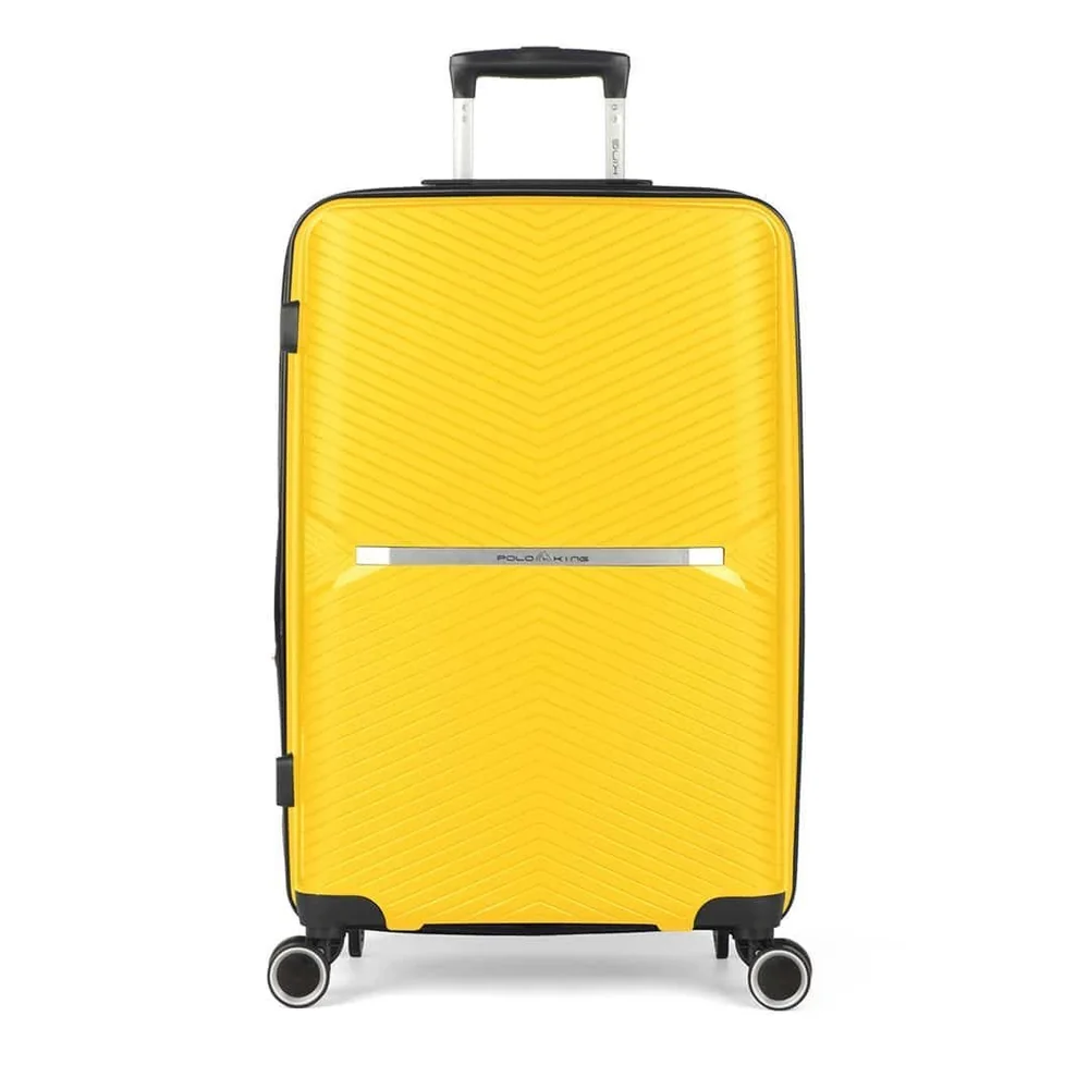 Mala De Viagem Grande 32kg Em Polipropileno Milão Amarelo Com Expansor