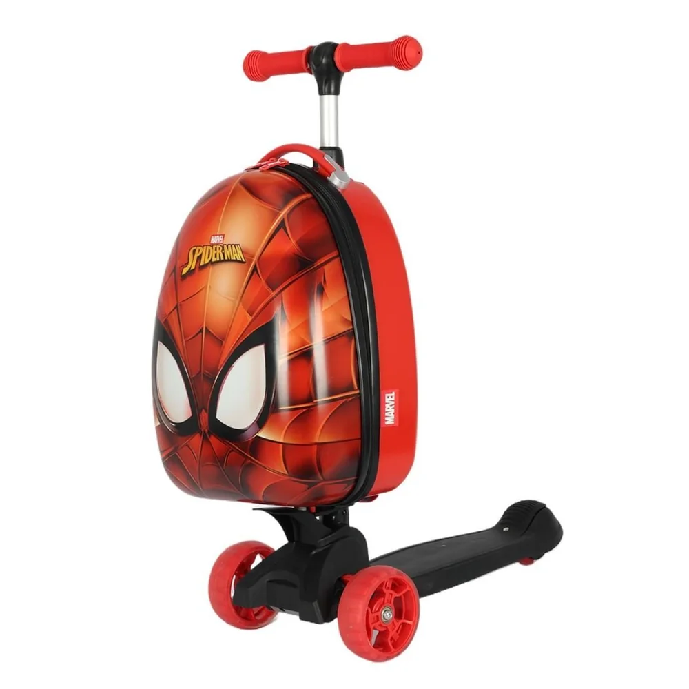 Mala De Viagem Infantil Com Patinete Em Policarbonato Homem Aranha