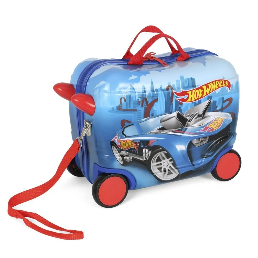 Mala de Viagem Infantil de Bordo em PC Hot Whells Azul