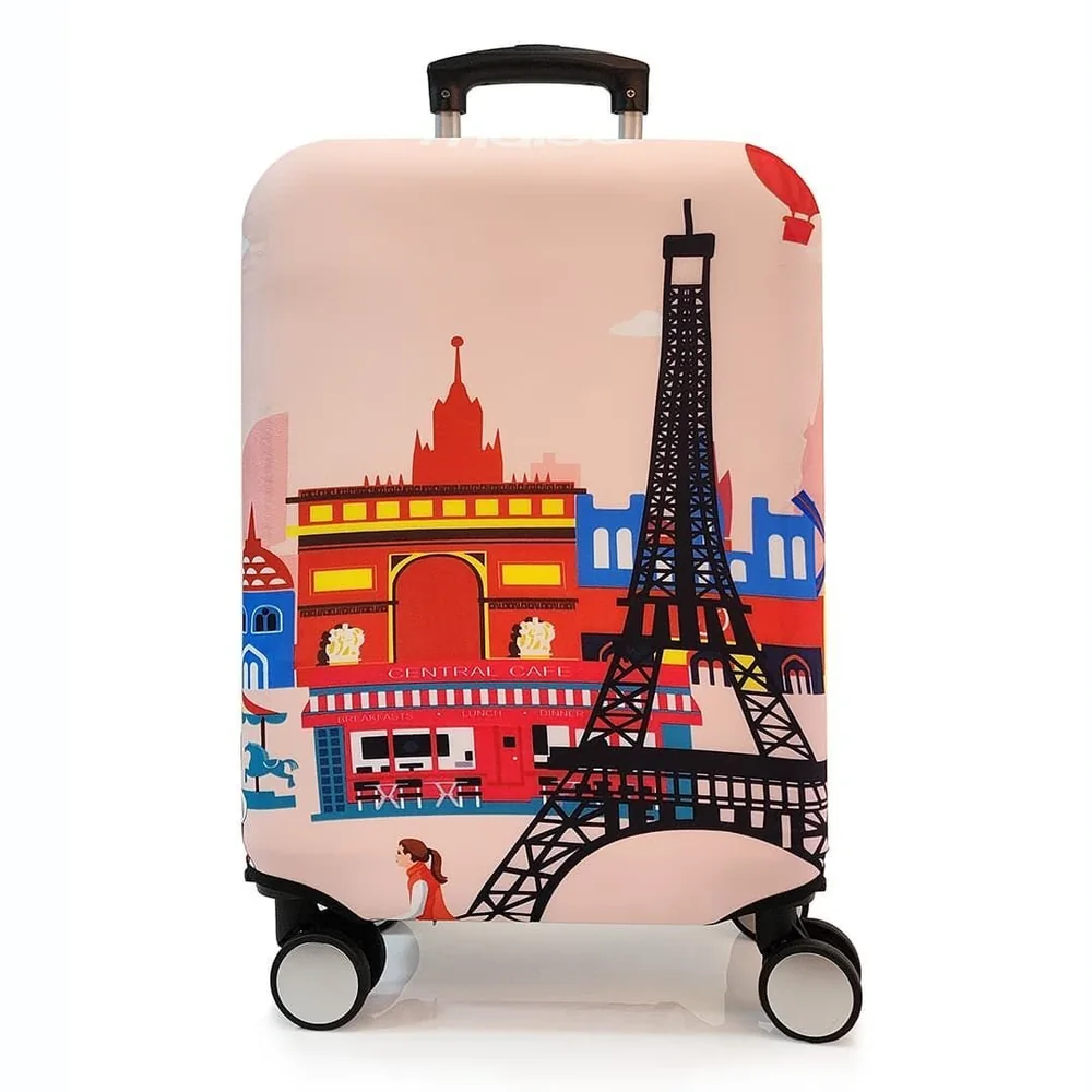 Capa De Mala Maloa Alça Tradicional Torre Eiffel Rosa