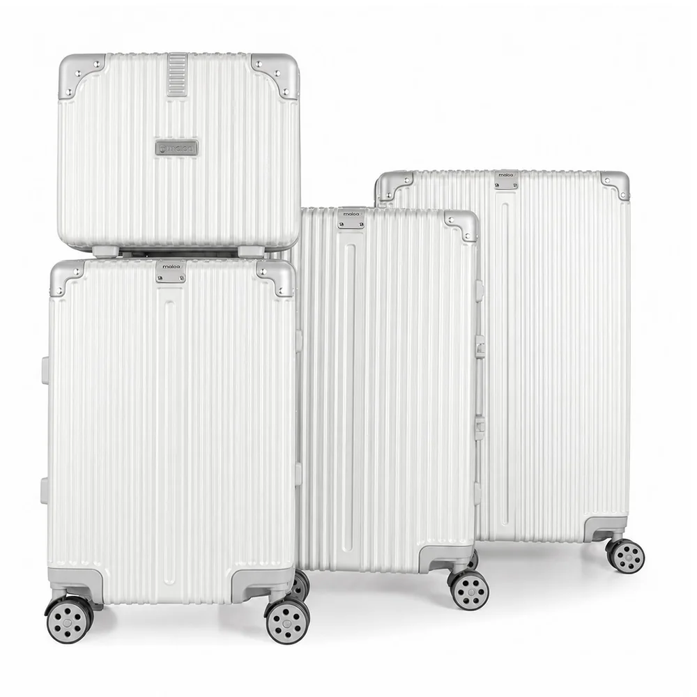 Kit De Viagem Com 4 Peças Policarbonato Abs Noruega Maloa Branco