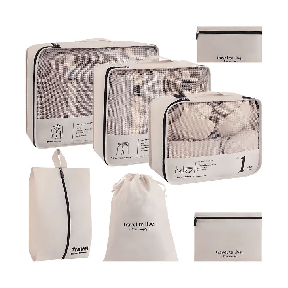 Kit Organizador De Mala 7 Peças Travel To Live