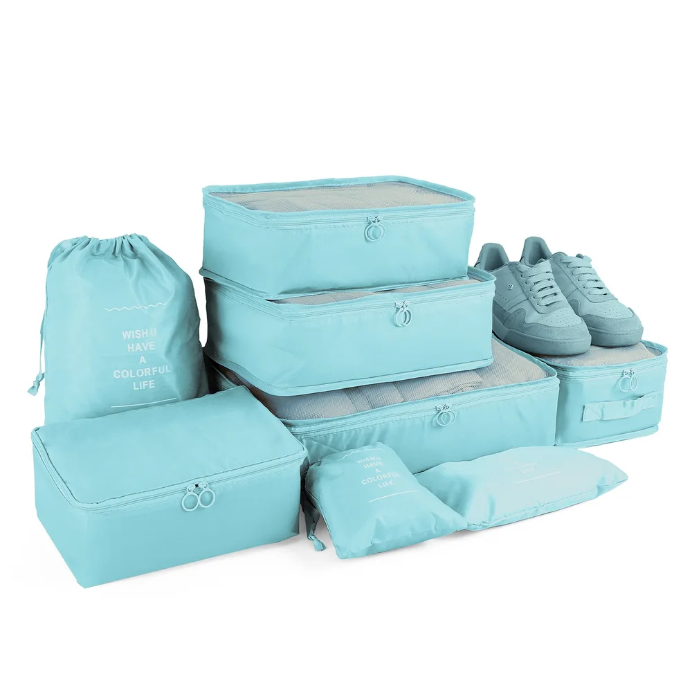 Kit Organizador de Mala 8 Peças com Cinta Colorful Life