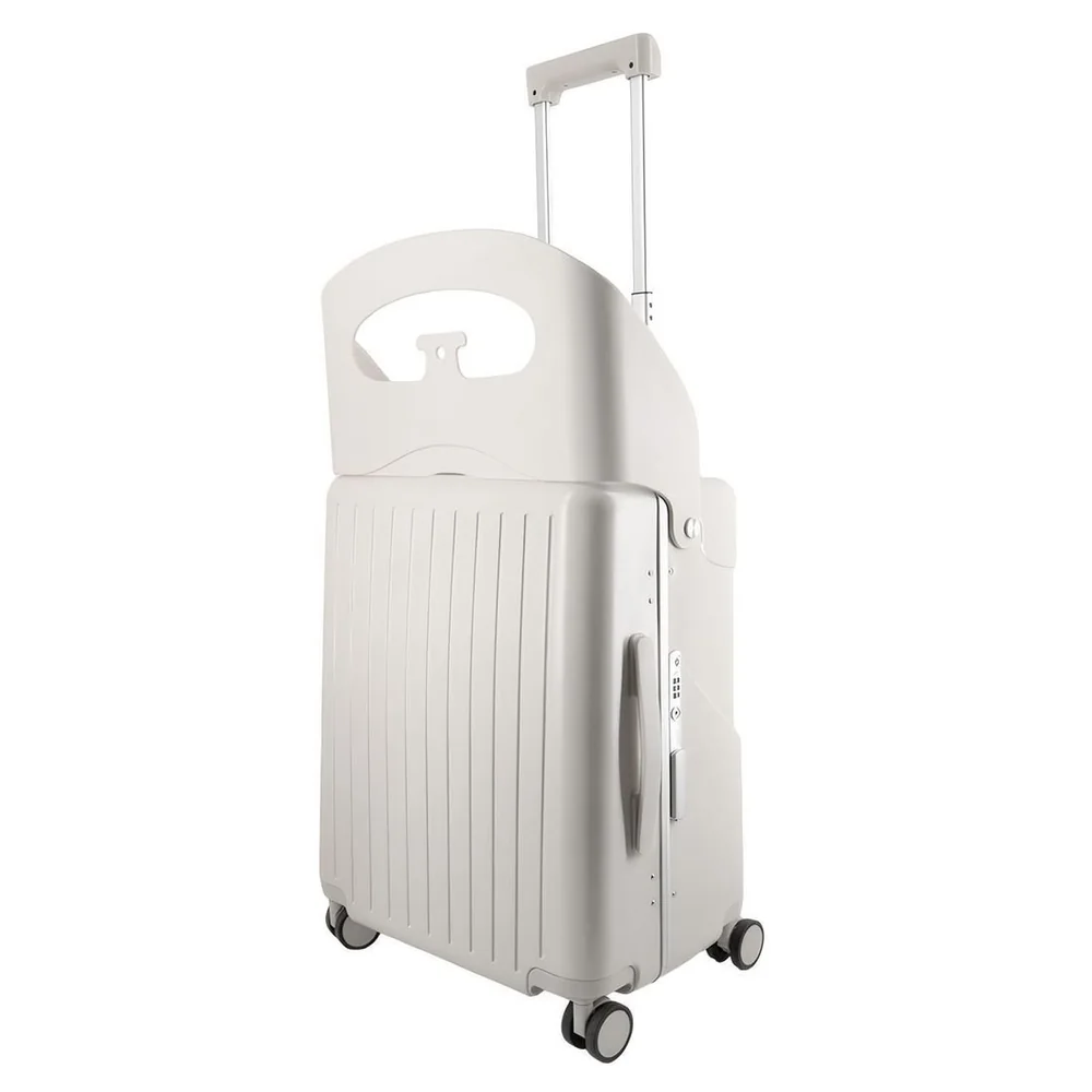 Mala De Viagem Média 23 Kg Com Assento Infantil Policarbonato Grécia Maloa Branco