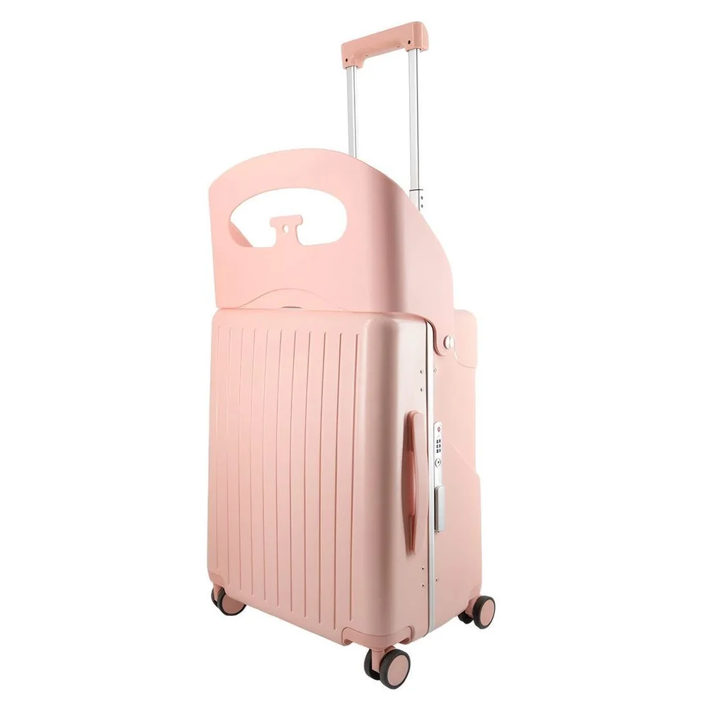 Mala De Viagem Pequena De Bordo 10 Kg Com Assento Infantil Policarbonato Grécia Maloa Rosa