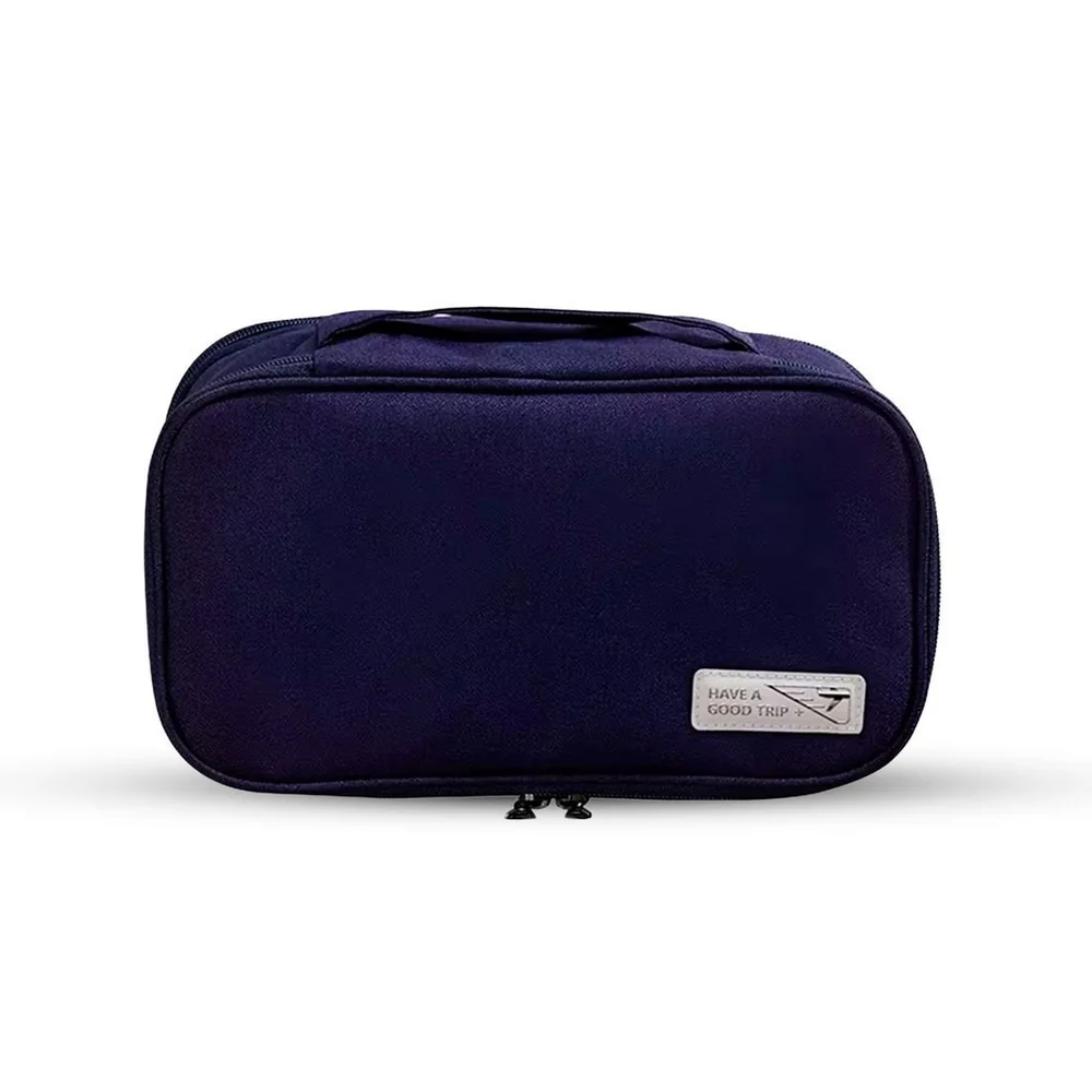 Organizador Porta Lingerie Com 2 Compartimentos Em Poliéster Azul